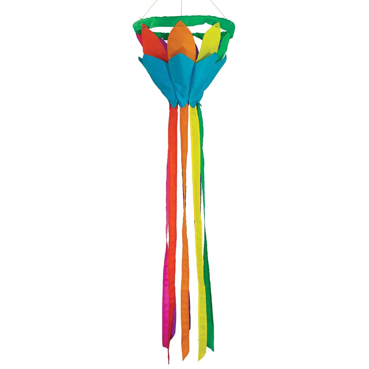 In the Breeze Rainbow 38-inch Lotus Flower Windsock, Outdoor Floral Decoration, 5198